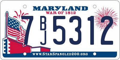 MD license plate 7BJ5312