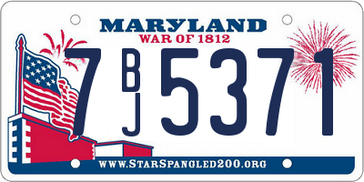 MD license plate 7BJ5371