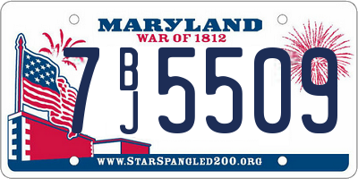 MD license plate 7BJ5509