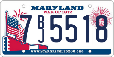 MD license plate 7BJ5518