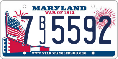 MD license plate 7BJ5592