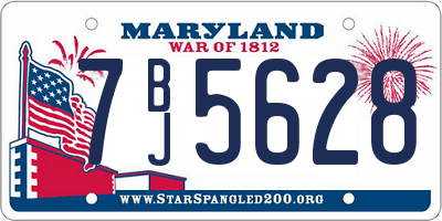 MD license plate 7BJ5628
