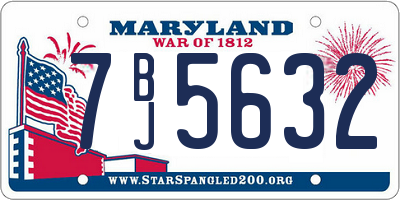 MD license plate 7BJ5632