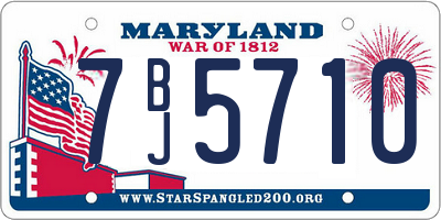 MD license plate 7BJ5710