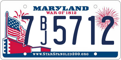 MD license plate 7BJ5712