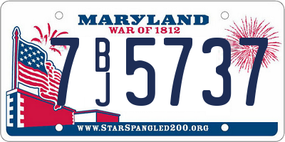 MD license plate 7BJ5737
