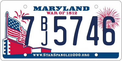 MD license plate 7BJ5746