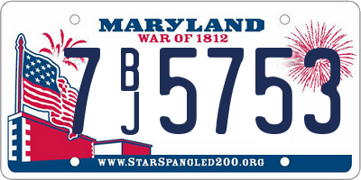 MD license plate 7BJ5753