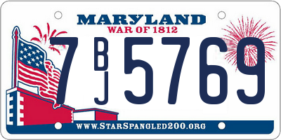 MD license plate 7BJ5769