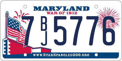 MD license plate 7BJ5776
