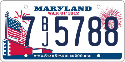 MD license plate 7BJ5788
