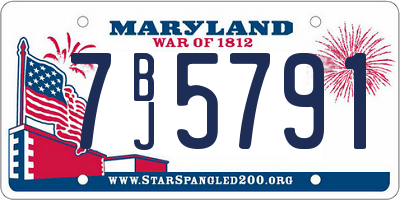 MD license plate 7BJ5791