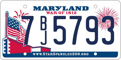 MD license plate 7BJ5793