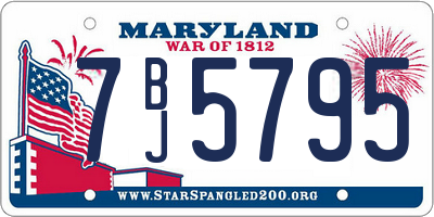 MD license plate 7BJ5795
