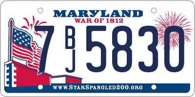 MD license plate 7BJ5830