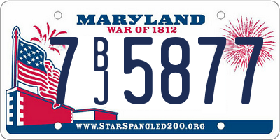 MD license plate 7BJ5877
