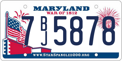 MD license plate 7BJ5878