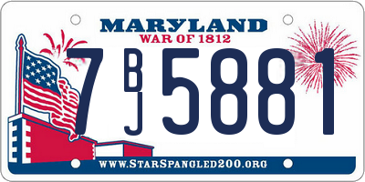 MD license plate 7BJ5881