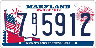 MD license plate 7BJ5912