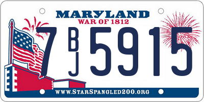 MD license plate 7BJ5915