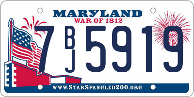 MD license plate 7BJ5919
