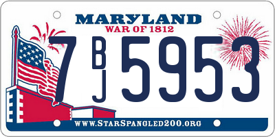 MD license plate 7BJ5953