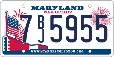 MD license plate 7BJ5955