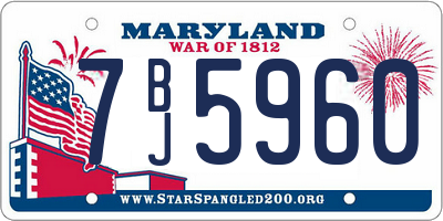 MD license plate 7BJ5960