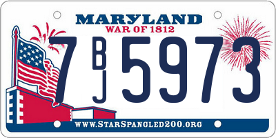MD license plate 7BJ5973