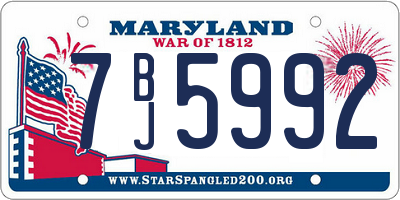 MD license plate 7BJ5992