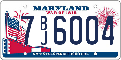 MD license plate 7BJ6004
