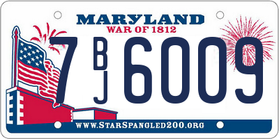 MD license plate 7BJ6009