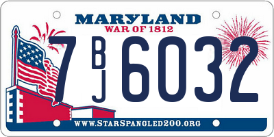 MD license plate 7BJ6032