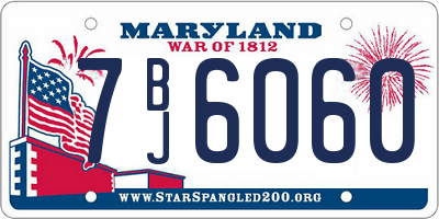 MD license plate 7BJ6060