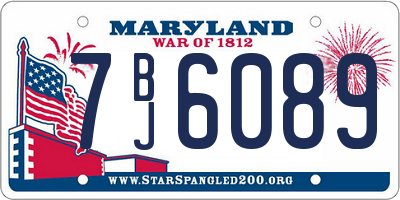 MD license plate 7BJ6089