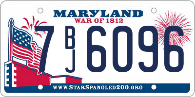 MD license plate 7BJ6096