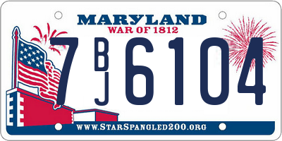 MD license plate 7BJ6104