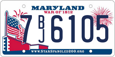 MD license plate 7BJ6105