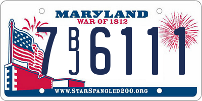 MD license plate 7BJ6111