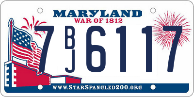 MD license plate 7BJ6117
