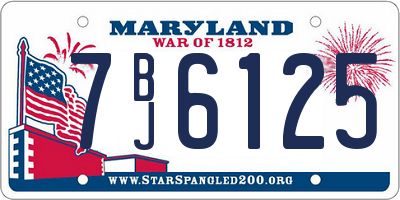 MD license plate 7BJ6125