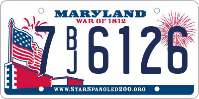 MD license plate 7BJ6126