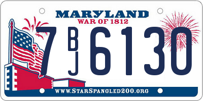 MD license plate 7BJ6130