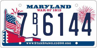 MD license plate 7BJ6144