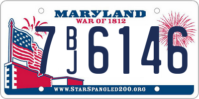 MD license plate 7BJ6146