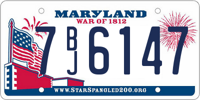 MD license plate 7BJ6147