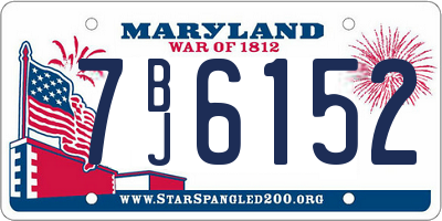 MD license plate 7BJ6152