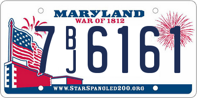 MD license plate 7BJ6161