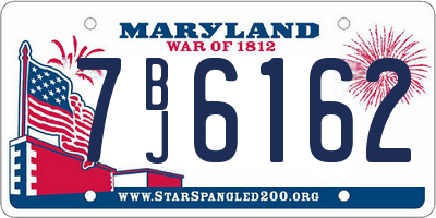 MD license plate 7BJ6162