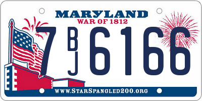 MD license plate 7BJ6166